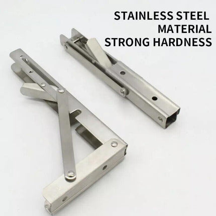 10-20" Stainless Steel Folding Table Bracket Shelf Bench 200kg Load Heavy Duty - Aimall