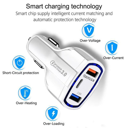 3 Port USB PD Quick Fast Car Charger QC3.0 Adapter Cigarette Lighter Socket AU - Aimall