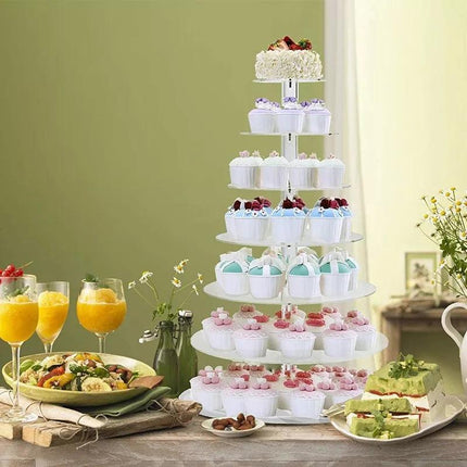 3/4/5/6/7/Tier Acrylic Clear Round Cupcake Cake Stand Birthday Wedding Party AU - Aimall