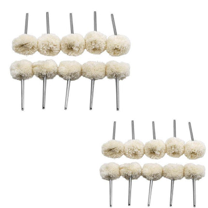 10PCS Cotton Wheel Polishing Buffer Buffing Brush Dremel Polisher Drill Bit Tool - Aimall