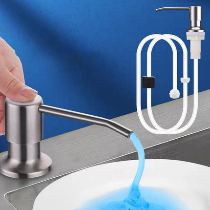 Stainless Steel Sink Soap Dispenser Extension Tube Kit Kitchen Sink Pumps Hand - Aimall