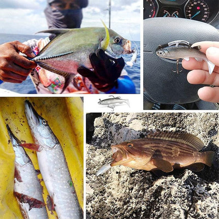 10PCS Soft Plastic Lures Poddy Mullet Flathead Jig Head Barra Cod Fishing Tackle - Aimall