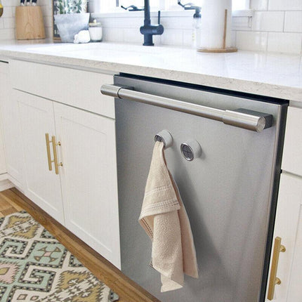3PCS Tea Towel Holder Grip Hook Cloth Kitchen Chrome Push In Clip Self Adhesive - Aimall