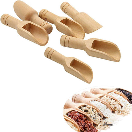 1/2/4/10 PCS Wooden Small Little Mini Scoop Salt Sugar Coffee Spoon Kitchen Tool - Aimall