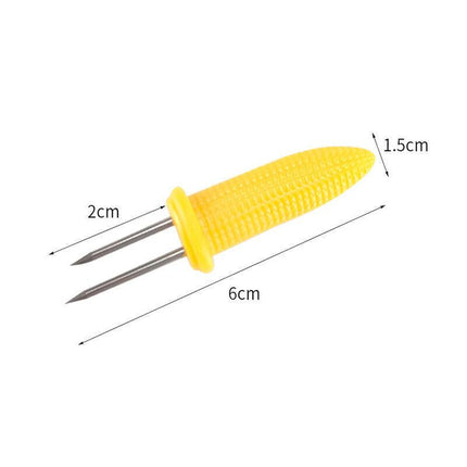 10x Corn Cob Holders Skewers Barbecue Fork Fruit Holder BBQ Kitchen Accessories - Aimall