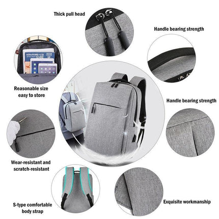 Men Women Canvas Waterproof Backpack Bag School Travel Laptop Bag Business Bag - Aimall