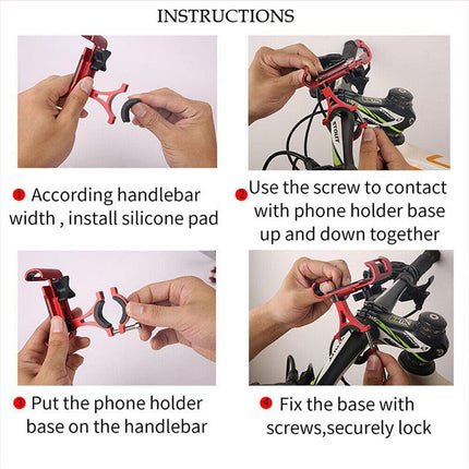 360° Rotate Aluminum Bike Bicycle Handlebar Mobile Phone Holder Mount Universal - Aimall