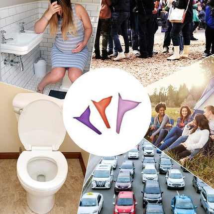 3X Portable Female Woman Ladies She Urinal Urine Wee Funnel Camping Travel Loo - Aimall