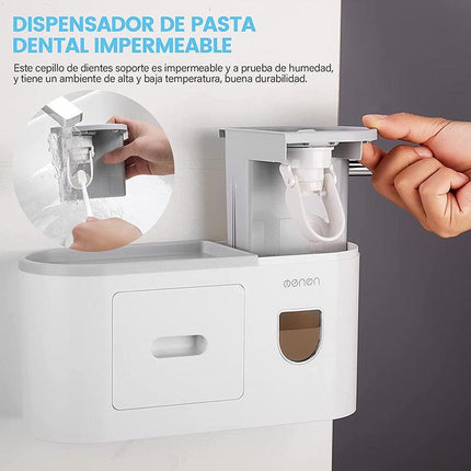 Multifunctional Toothbrush Holder Handfree Automatic Toothpaste Dispenser Set AU - Aimall