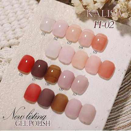 KALISA 10Pcs Gel Nail Set Gel Nail Polish Kit Glitter Soak Off UV Varnish 15ml - Aimall