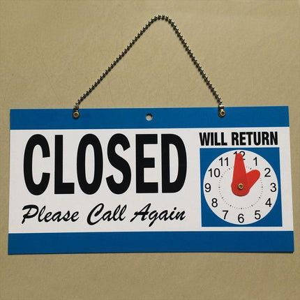 Open - Closed Will Return Sign Business Shop Door Restaurant Hand Crafted Clock - Aimall