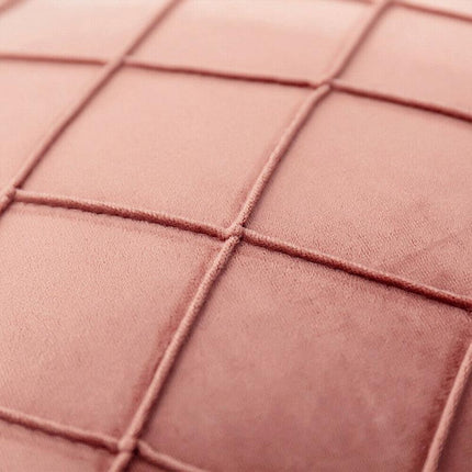 Velvet Cushion Cover Pleated Checked Plaid Plush Decorative Lounge Cushion Cover - Aimall