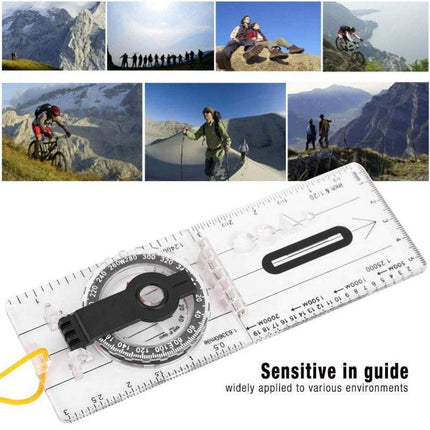 Baseplate Pocket Compass Military Orienteering Hiking Camping Maps Lensatic Army - Aimall