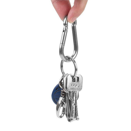 10PCS Stainless Steel Snap Hook Carabiner Ring Screw Keychain Clip for Camping - Aimall