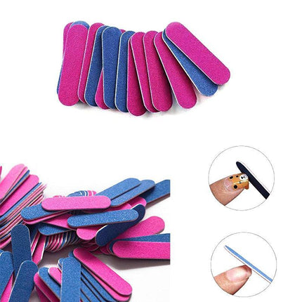 100-500x Mini Nail Files Professional Disposable Double Side Art Pedicure Manicu - Aimall