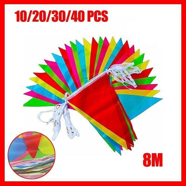 AU 80M-320M Colorful Bunting Triangle Flags Wedding Party Outdoor Banner Decor - Aimall