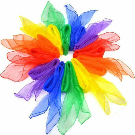 12pcs Gradient Juggling Silk Dance Magic Tricks Dancing Props Scarves Chiffon AU - Aimall