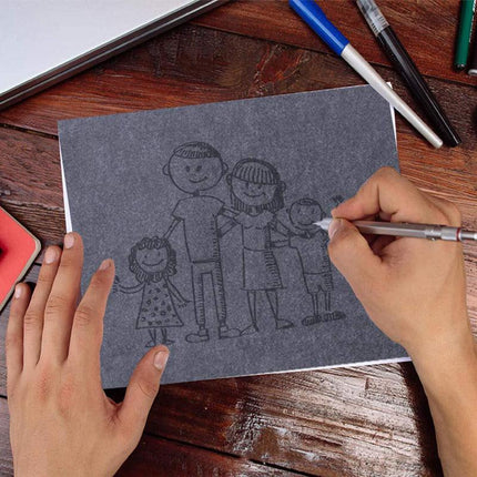 100x Sheets Carbon Paper Transfer Copy Graphite Tracing A4 Wood Canvas Art Black - Aimall