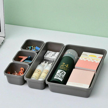 8pcs/set Drawer Desk Draw Cutlery Storage Tray Office/Home Kitchen Organizer Box - Aimall