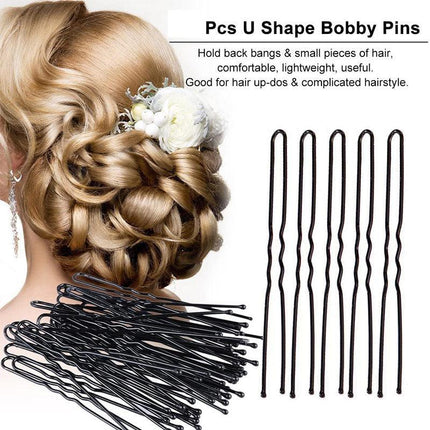 100Pcs 5cm U Shape Hair Pins Bobby Clip Style Bun Tool Womens Girls Accessory - Aimall