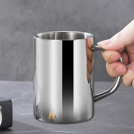 2PCS 380ML Stainless Steel Double Wall Cup Mugs Drinking Coffee Camping Travel - Aimall