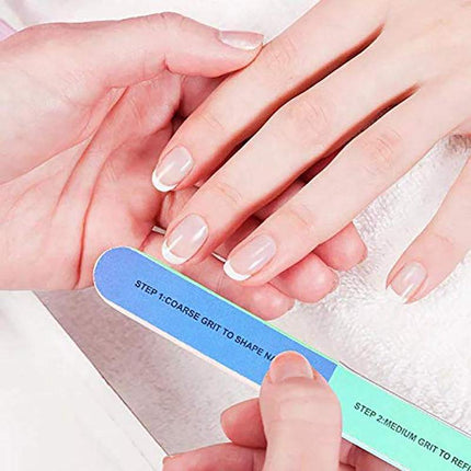 7 Way Professional Natural Nail File Straight Buffer Sanding Manicure Tools AU - Aimall