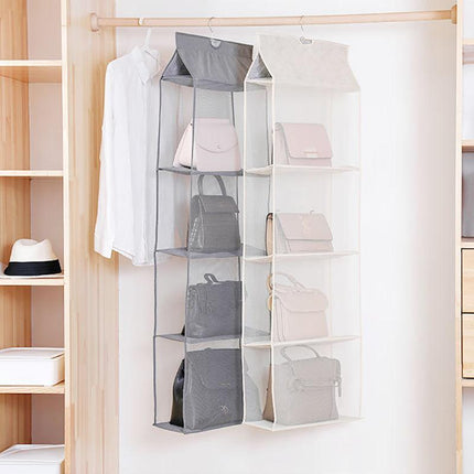 Bag Storage Holder Wardrobe Closet Hanging Handbag Organizer 2/3/4 Pockets Shelf - Aimall