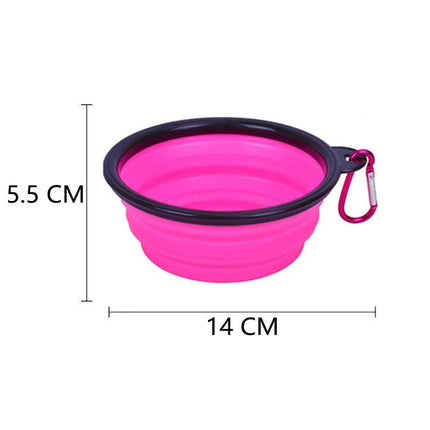 Portable Foldable Pet Bowl Collapsible Silicone Food Water Feeder Cat Dog Cat AU - Aimall