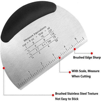 Dough Scraper Stainless Steel Bake Cake Slicer Pastry Cutter Multipurpose Bench - Aimall