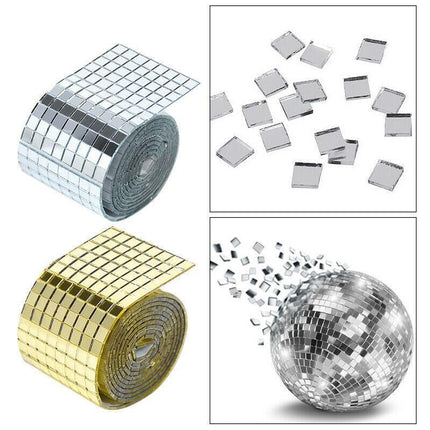 DIY Mini Mosaic Tiles Self-Adhesive Square Mirror Glass Wall Sticker Decors AU - Aimall