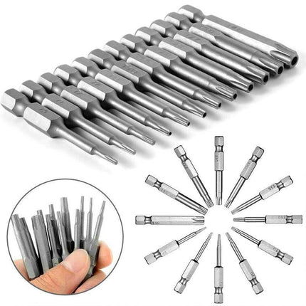 Torx Head Magnetic Screw Driver Bit Set 12pc Hex Shank Impact Power Tamper Proof - Aimall
