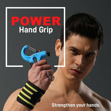 Adjustable Power Hand Grip Forearm Exerciser Gripper Strengthener Trainer 5-60Kg - Aimall