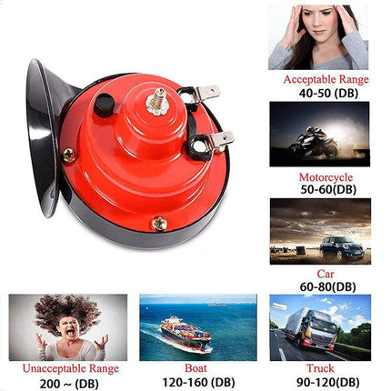 2Pcs Super Horn 12V 60DB Super Loud Horn Snail Motorcycle Car Truck Boat Train - Aimall