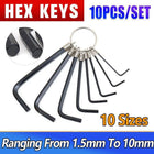 10PCS Set Metric Allen Key Hex Keys Alan Allan Wrench Steel Tools 1.5mm-10mm AU - Aimall