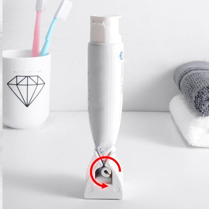 Large Bathroom Toothpaste Squeezer Tube Easy Stand Dispenser Rolling Holder Seat - Aimall