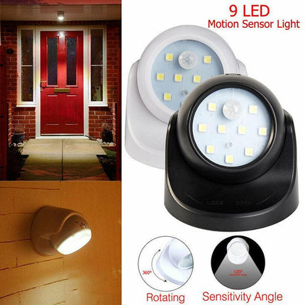 360° Battery Operated Indoor Outdoor Garden Motion Sensor Security LED Light New - Aimall
