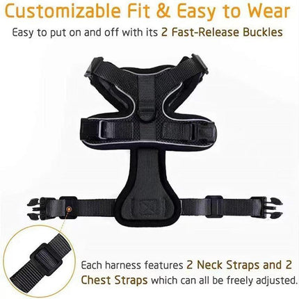 Cat Dog Harness & Leash Walking Escape Proof Adjustable Reflective Vest Harness - Aimall