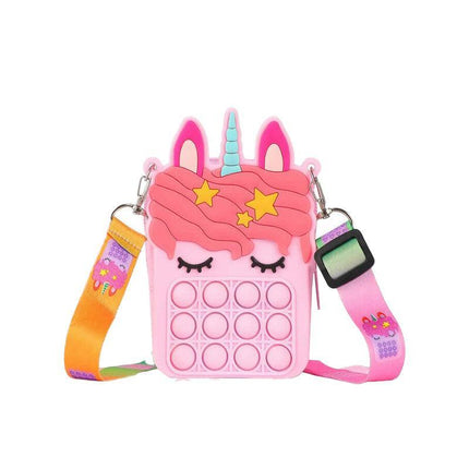 Pop it Shoulder Bag for Girls and Women Unicorn Pop Purse Bags for Kids Autism - Aimall