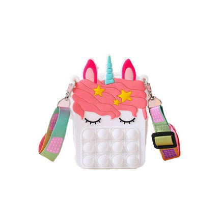 Pop it Shoulder Bag for Girls and Women Unicorn Pop Purse Bags for Kids Autism - Aimall