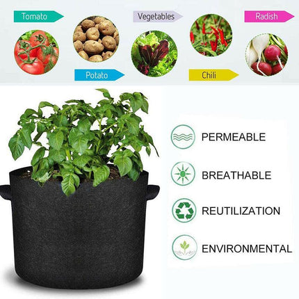 10 PACK Fabric Plant Grow Pots Breathable Planter Bags 2/3/5/7/10/20 Gallon AU - Aimall