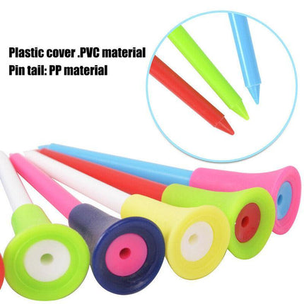 100Pack 83mm Golf Tees Multi Color Plastic With Rubber Cushion AU - Aimall