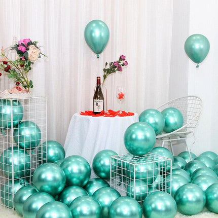 50x Thick 10"25cm Chrome Metallic Balloon Helium Birthday Wedding Party Balloons - Aimall