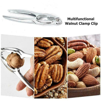 Nut Cracker Plier Metal Sheller Opener Walnut Almond Chrome Kitchen NutCracker - Aimall