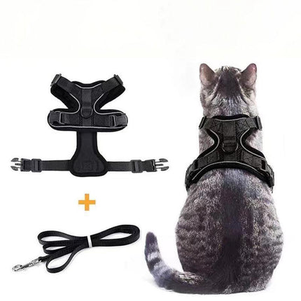 Cat Dog Harness & Leash Walking Escape Proof Adjustable Reflective Vest Harness - Aimall