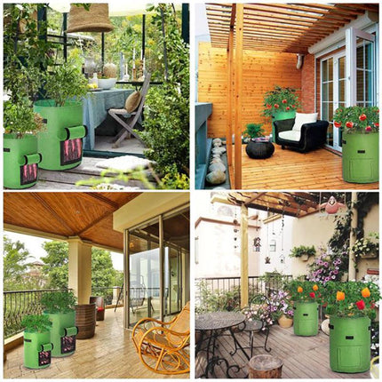 Potato Grow Planter Container Bag Pouch Root Plant Growing Pot Side Window GN AU - Aimall
