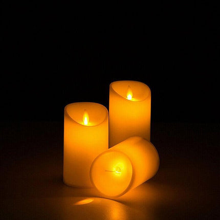 3X Flameless LED Candle WarmWhite Moving Dancing Wick Electic Candles Weding AU - Aimall