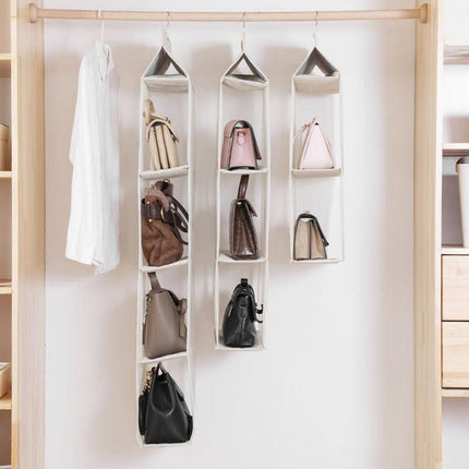 Bag Storage Holder Wardrobe Closet Hanging Handbag Organizer 2/3/4 Pockets Shelf - Aimall