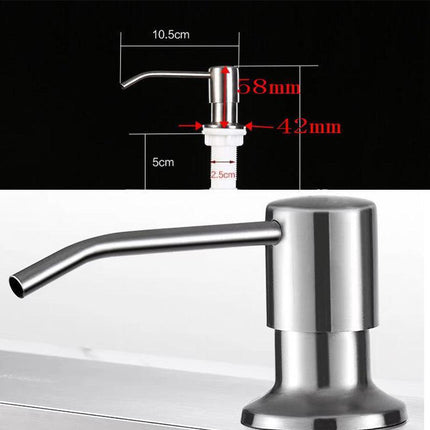 Stainless Steel Sink Soap Dispenser Extension Tube Kit Kitchen Sink Pumps Hand - Aimall