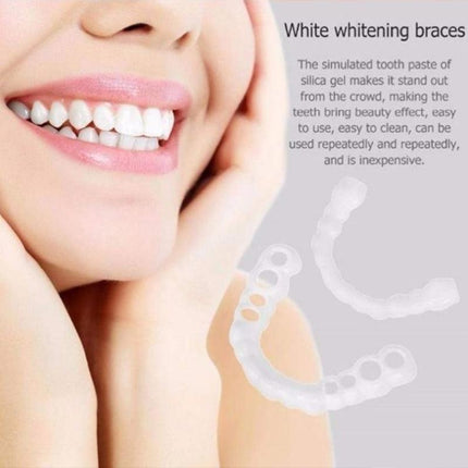 Snap On Bottom /Upper Lower False Teeth Dental Veneers Dentures Fake Tooth Smile - Aimall