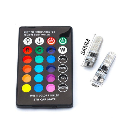 4 X T10 Remote RGB LED Parker Number Plate Interior Dash Car Light Bulbs Holden - Aimall